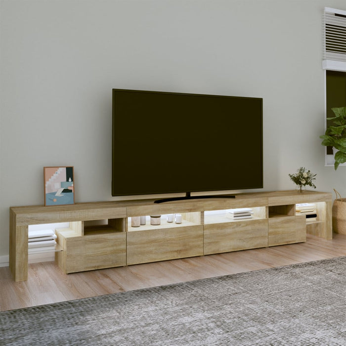 Comodă TV cu lumini LED, stejar sonoma,260x36,5x40cm - WALTI WALTI