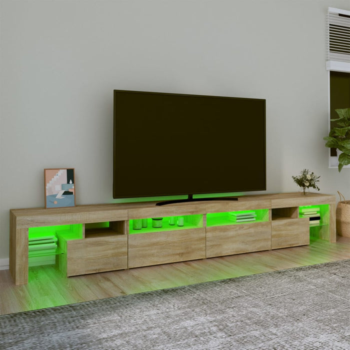 Comodă TV cu lumini LED, stejar sonoma,260x36,5x40cm - WALTI WALTI