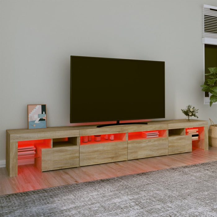 Comodă TV cu lumini LED, stejar sonoma,260x36,5x40cm - WALTI WALTI