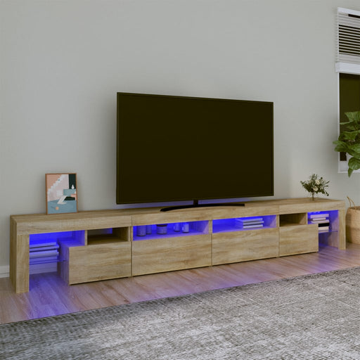 Comodă TV cu lumini LED, stejar sonoma,260x36,5x40cm - WALTI WALTI
