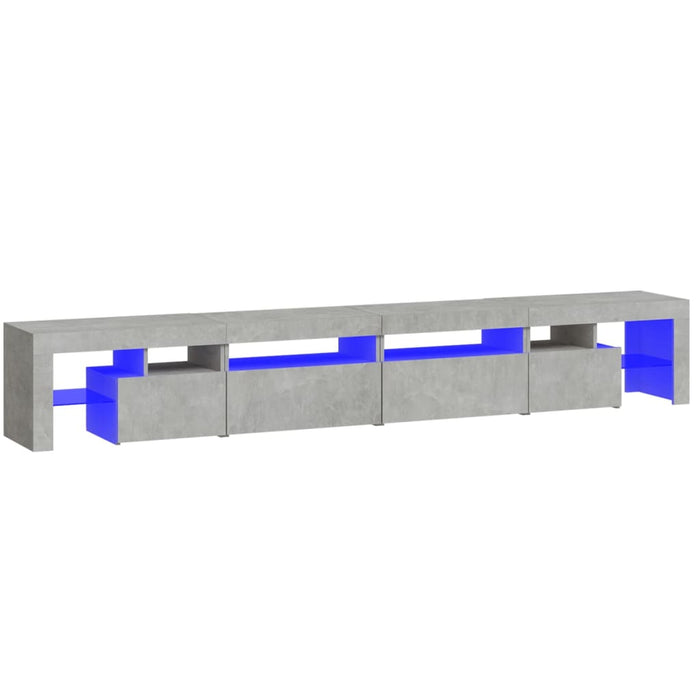Comodă TV cu lumini LED, gri beton, 260x36,5x40cm - WALTI WALTI