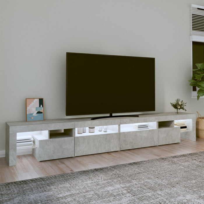 Comodă TV cu lumini LED, gri beton, 260x36,5x40cm - WALTI WALTI