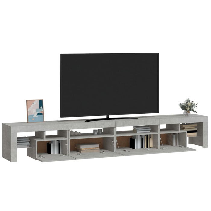 Comodă TV cu lumini LED, gri beton, 260x36,5x40cm - WALTI WALTI