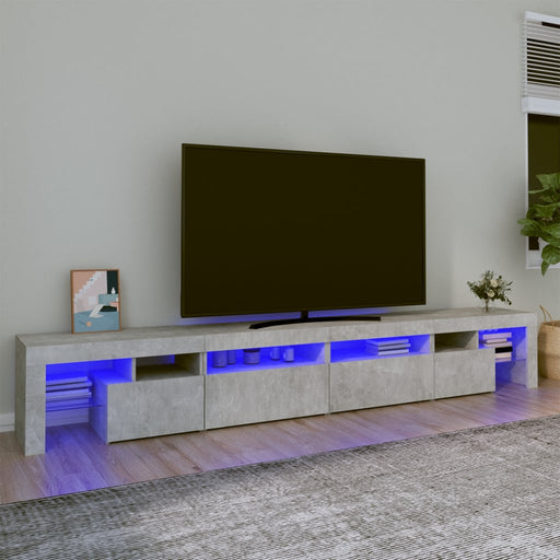 Comodă TV cu lumini LED, gri beton, 260x36,5x40cm - WALTI WALTI