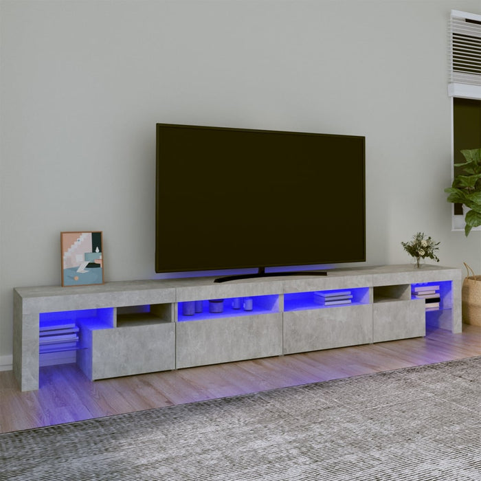 Comodă TV cu lumini LED, gri beton, 260x36,5x40cm - WALTI WALTI
