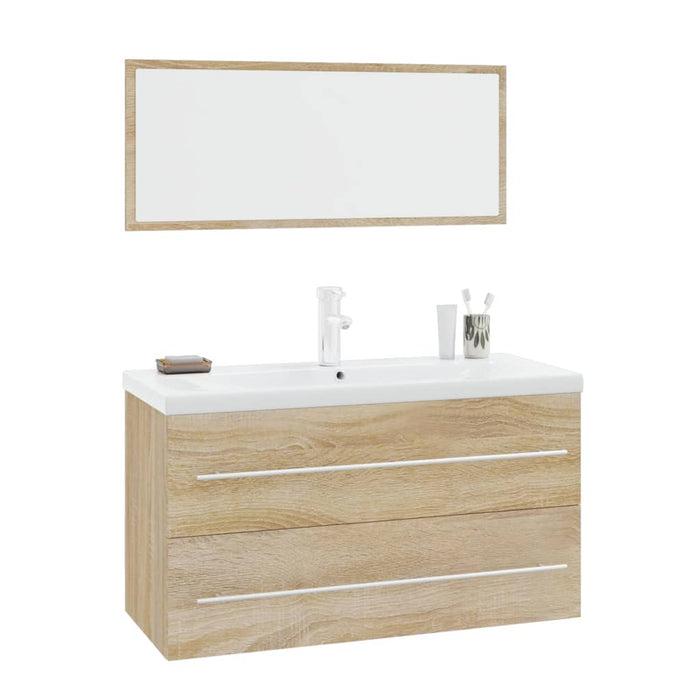 Set mobilier de baie, 3 piese, stejar sonoma - WALTI WALTI