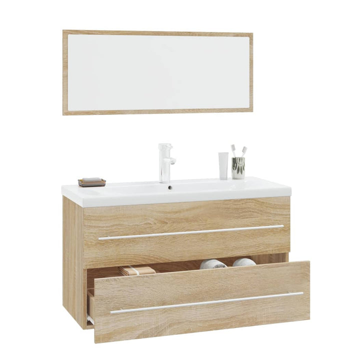 Set mobilier de baie, 3 piese, stejar sonoma - WALTI WALTI