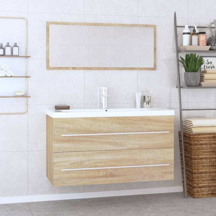 Set mobilier de baie, 3 piese, stejar sonoma - WALTI WALTI