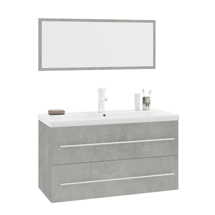 Set mobilier de baie, 3 piese, gri beton - WALTI WALTI