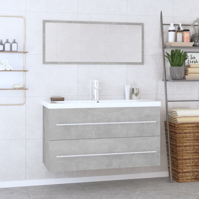 Set mobilier de baie, 3 piese, gri beton - WALTI WALTI