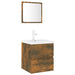 Set de mobilier de baie, stejar fumuriu, lemn prelucrat - WALTI WALTI