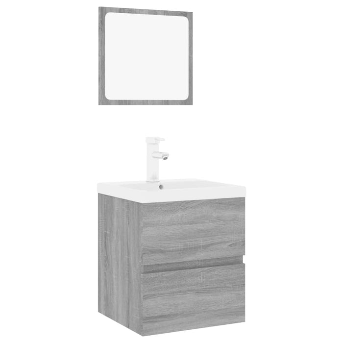 Set de mobilier de baie, gri sonoma, lemn prelucrat - WALTI WALTI
