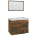Set de mobilier de baie, stejar fumuriu, lemn prelucrat - WALTI WALTI