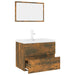 Set de mobilier de baie, stejar fumuriu, lemn prelucrat - WALTI WALTI