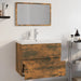 Set de mobilier de baie, stejar fumuriu, lemn prelucrat - WALTI WALTI