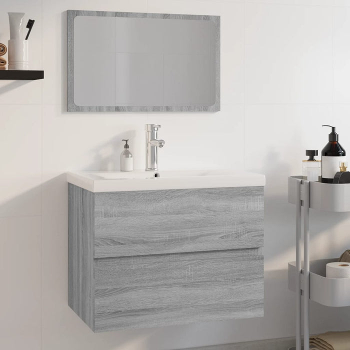 Set de mobilier de baie, gri sonoma, lemn prelucrat - WALTI WALTI