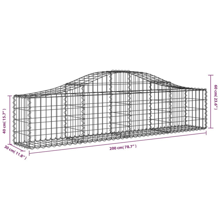 Coș gabion arcuit, 200x30x40/60 cm, fier galvanizat - WALTI WALTI