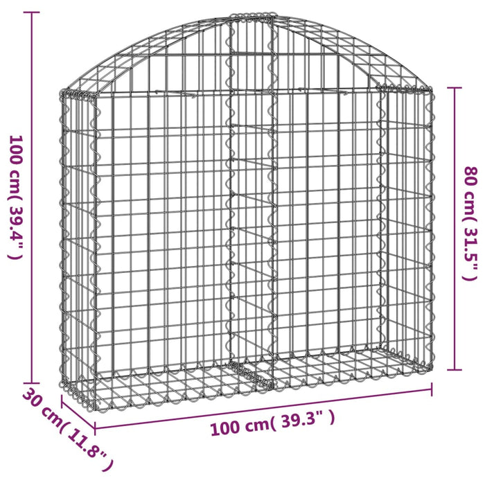 Coș gabion arcuit, 100x30x80/100 cm, fier galvanizat - WALTI WALTI