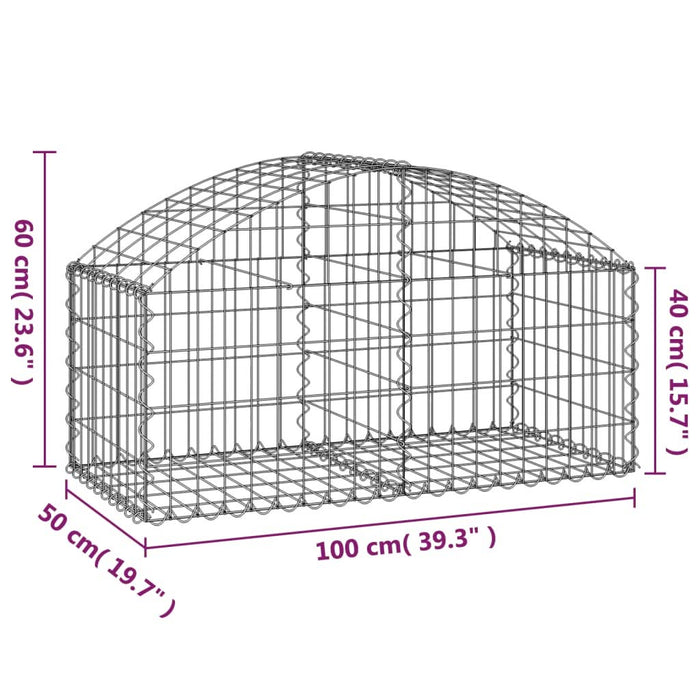 Coș gabion arcuit, 100x50x40/60 cm, fier galvanizat - WALTI WALTI