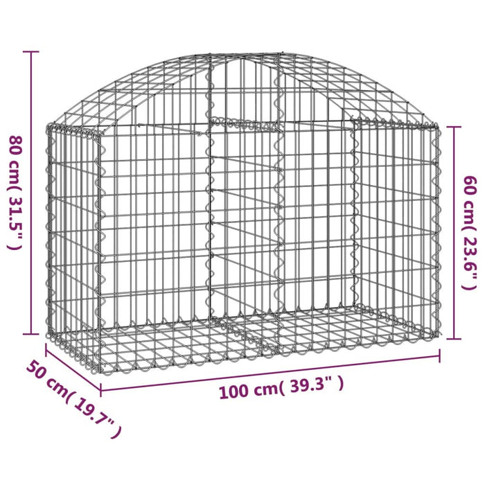 Coș gabion arcuit, 100x50x60/80 cm, fier galvanizat - WALTI WALTI