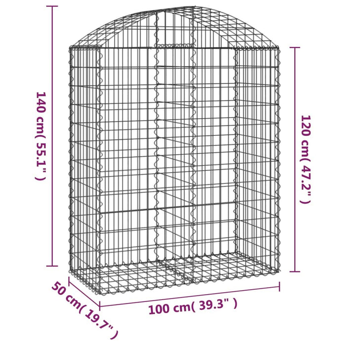 Coș gabion arcuit, 100x50x120/140 cm, fier galvanizat - WALTI WALTI