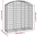 Coș gabion arcuit, 150x50x140/160 cm, fier galvanizat - WALTI WALTI