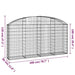 Coș gabion arcuit 200x30x100/120 cm fier galvanizat - WALTI WALTI