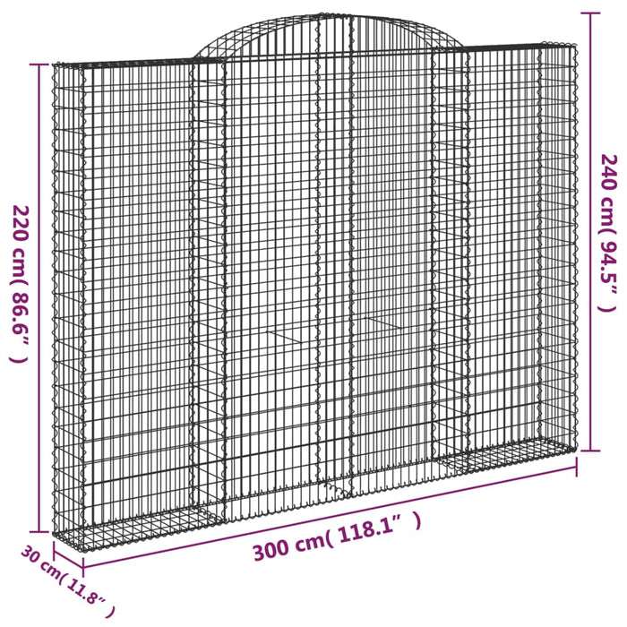 Coș gabion arcuit, 300x30x220/240, fier galvanizat - WALTI WALTI