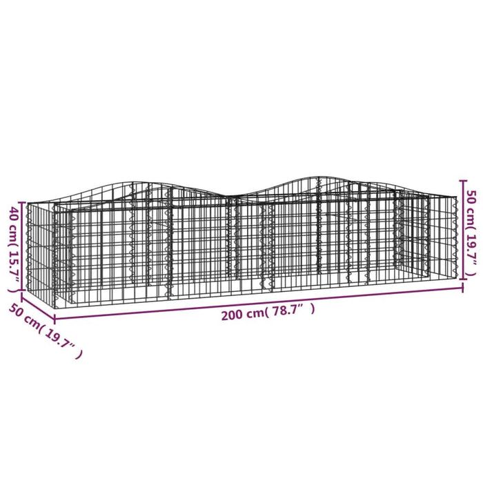 Strat înălțat cu gabion arcuit, 200x50x50 cm, fier galvanizat - WALTI WALTI