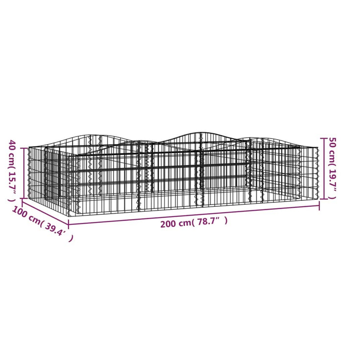 Strat înălțat cu gabion arcuit, 200x100x50 cm, fier galvanizat - WALTI WALTI