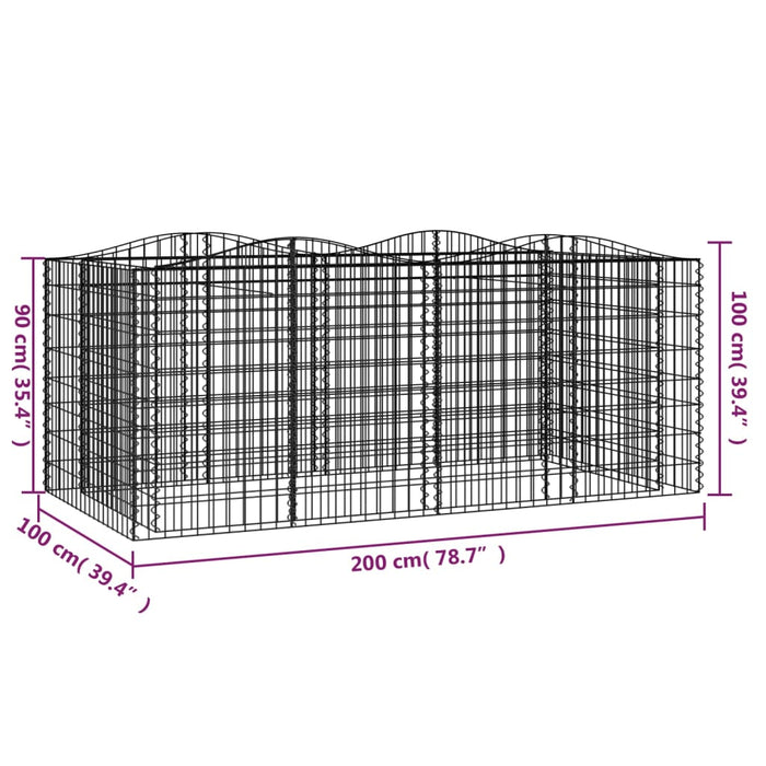 Strat înălțat cu gabion arcuit, 200x100x100 cm, fier galvanizat - WALTI WALTI