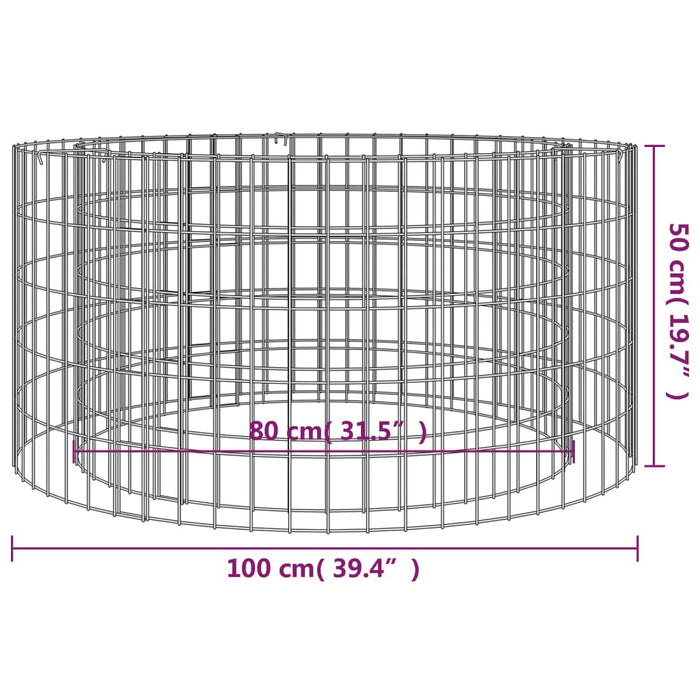 Vatră de foc din gabion Ø 100 cm, fier galvanizat - WALTI WALTI