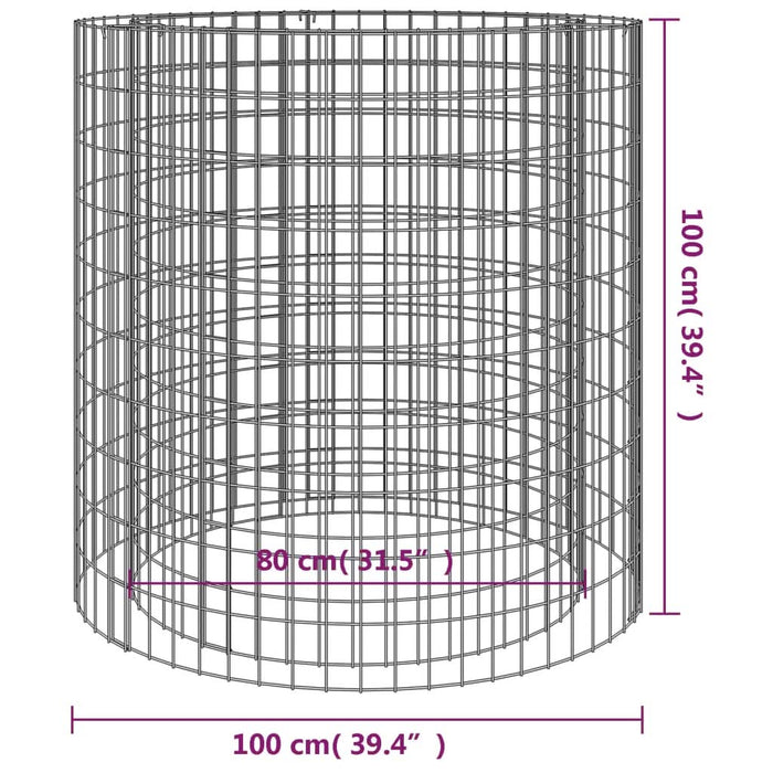 Vatră de foc din gabion Ø 100 cm, fier galvanizat - WALTI WALTI