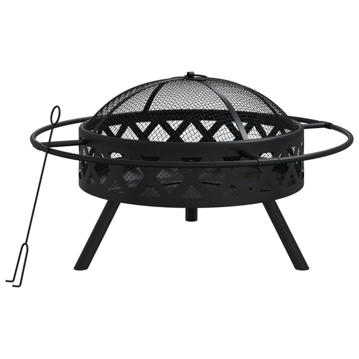 Vatră de foc cu vătrai, 70 cm, oțel, XXL - WALTI WALTI