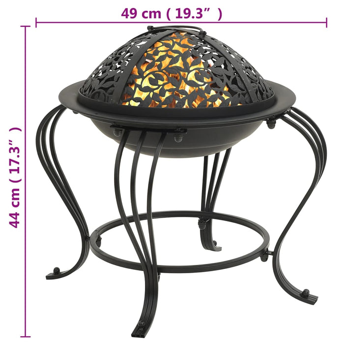 Vatră de foc cu vătrai, 49 cm, oțel WALTI