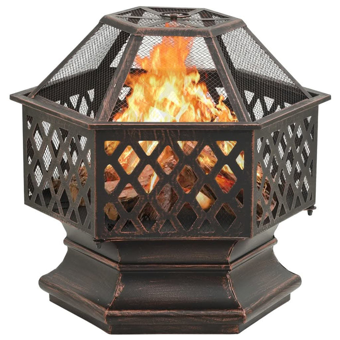 Vatră de foc rustică, cu vătrai, 62x54x56 cm oțel, XXL - WALTI WALTI