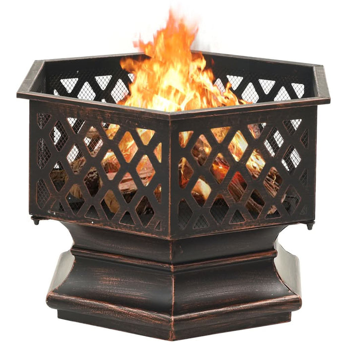 Vatră de foc rustică, cu vătrai, 62x54x56 cm oțel, XXL - WALTI WALTI
