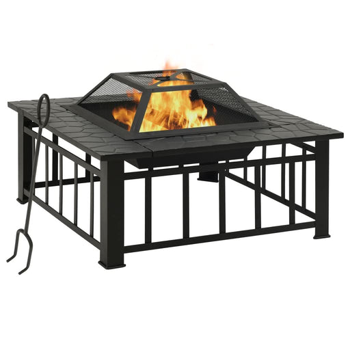 Vatră de foc cu vătrai, 79x79x46,5 cm, oțel, XXL - WALTI WALTI