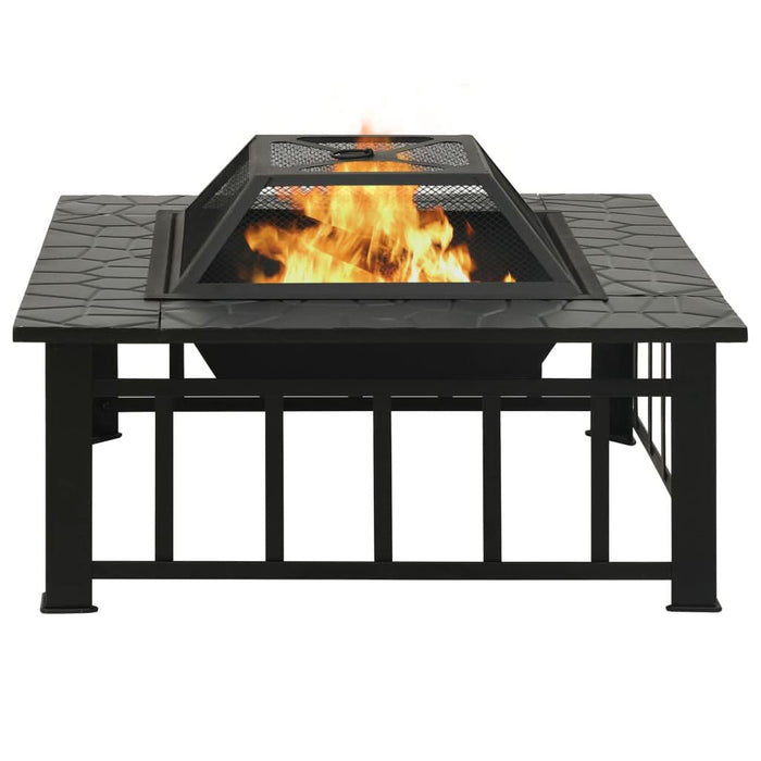 Vatră de foc cu vătrai, 79x79x46,5 cm, oțel, XXL - WALTI WALTI