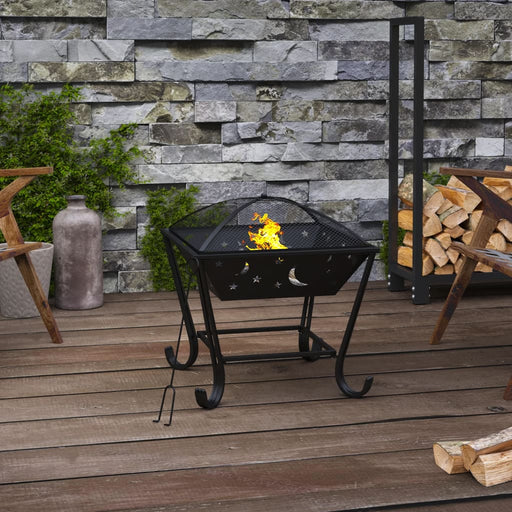 Vatră de foc cu vătrai, 50 cm, oțel, XXL - WALTI WALTI