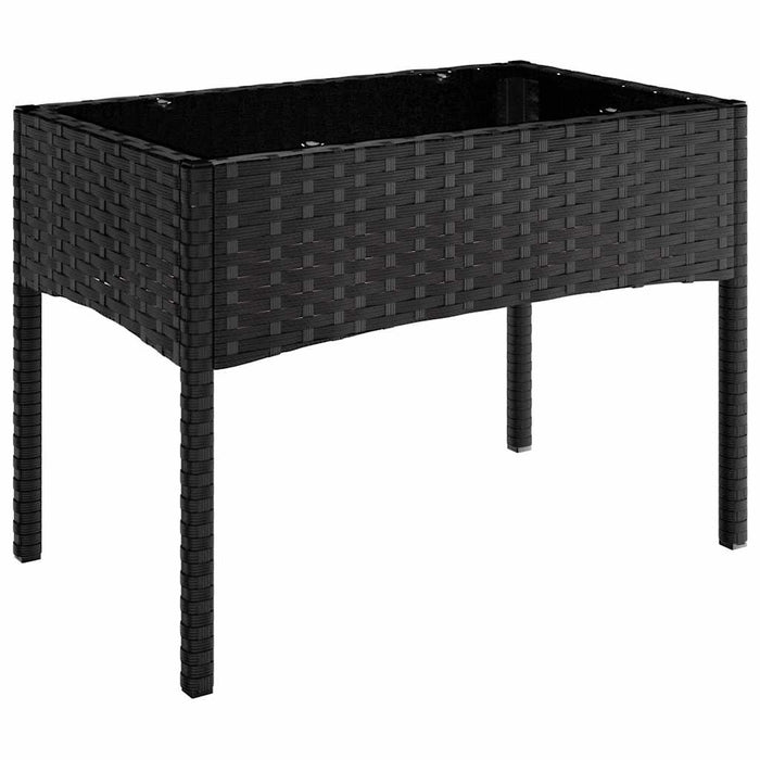 Set mobilier relaxare grădină 4 piese cu perne poliratan negru WALTI