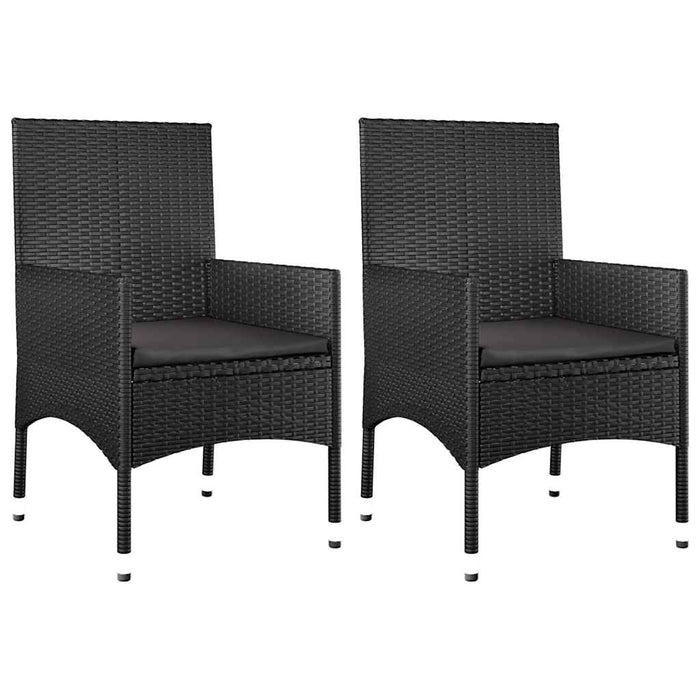 Set mobilier relaxare grădină 4 piese cu perne poliratan negru WALTI