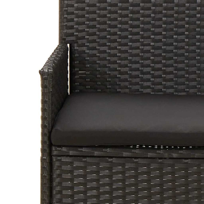 Set mobilier relaxare grădină 4 piese cu perne poliratan negru WALTI