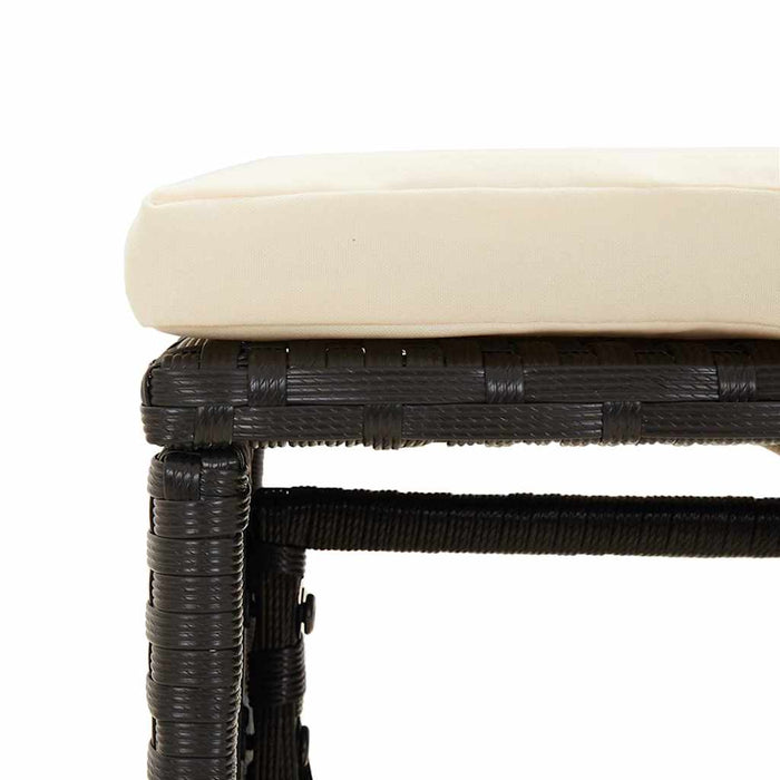 Set mobilier de grădină cu perne, 6 piese, negru, poliratan - WALTI WALTI