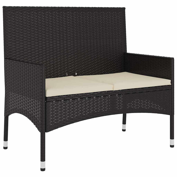 Set mobilier de grădină cu perne, 6 piese, negru, poliratan - WALTI WALTI