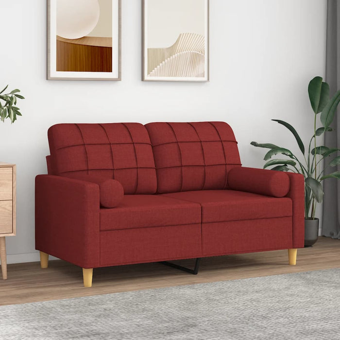 Canapea cu 2 locuri cu perne&pernuțe roșu vin 120 cm textil WALTI