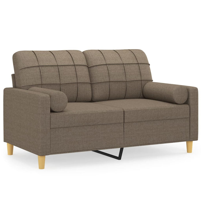 Canapea cu 2 locuri cu perne&pernuțe gri taupe 120 cm textil WALTI