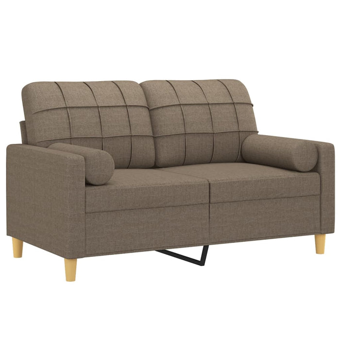Canapea cu 2 locuri cu perne&pernuțe gri taupe 120 cm textil WALTI