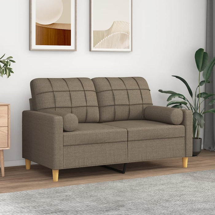 Canapea cu 2 locuri cu perne&pernuțe gri taupe 120 cm textil WALTI