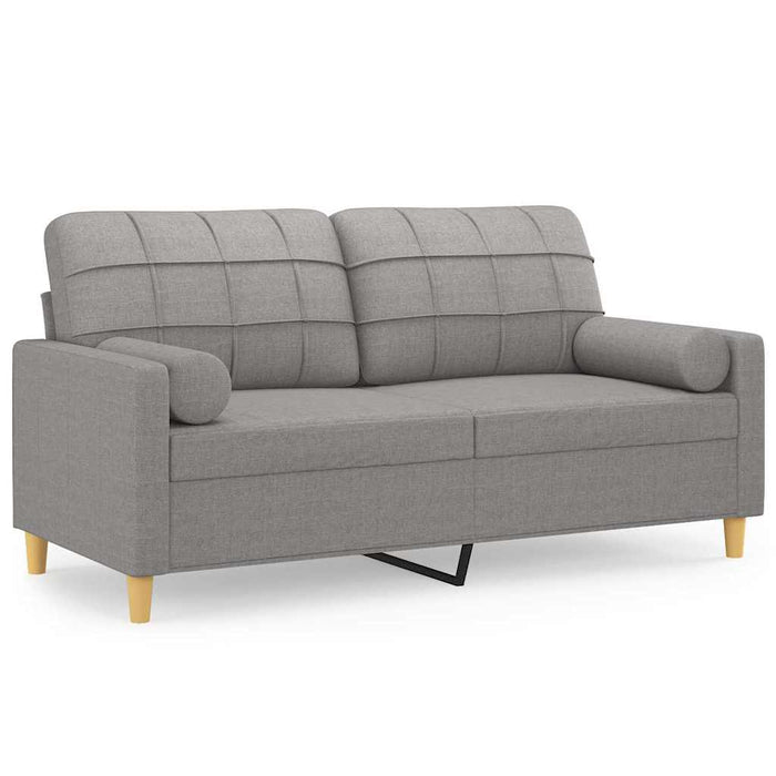 Canapea cu 2 locuri cu perne&pernuțe gri deschis 140 cm textil WALTI